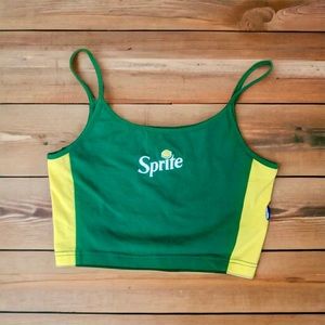 Sprite spaghetti strap cropped tank top sz small Y2k 90s style